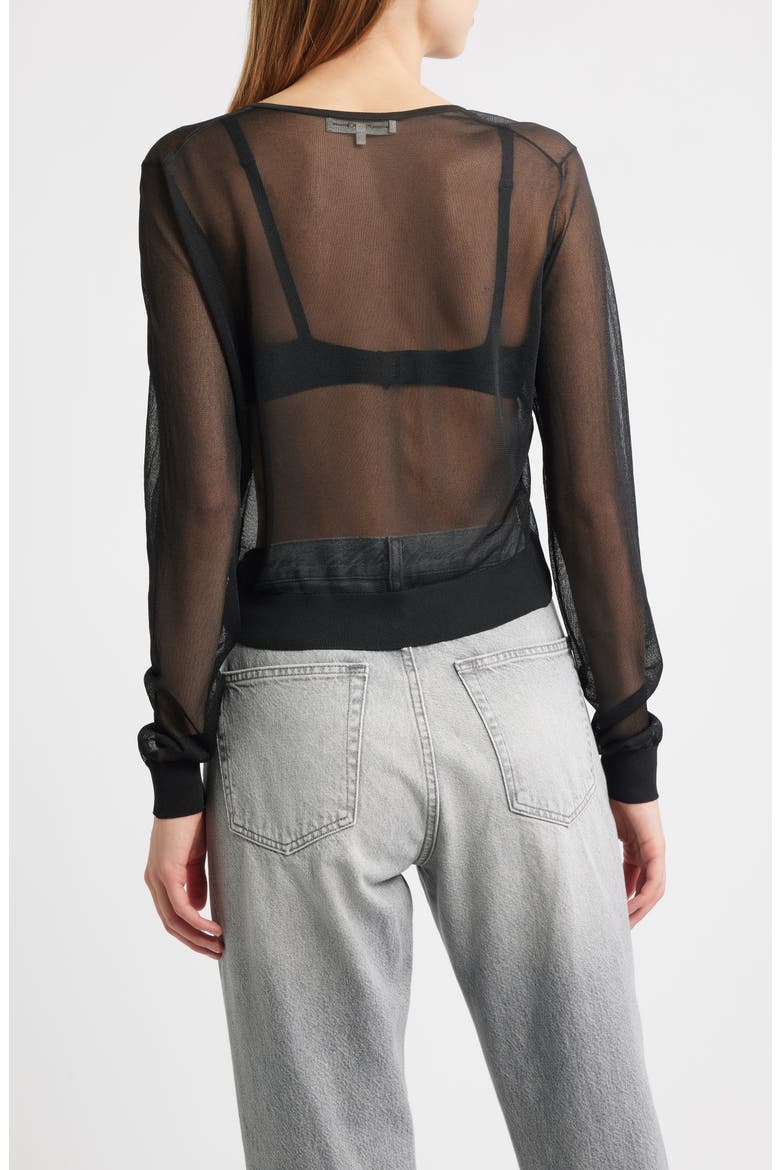 The Luxe Sheer Cardigan, Alternate, color, BLACK