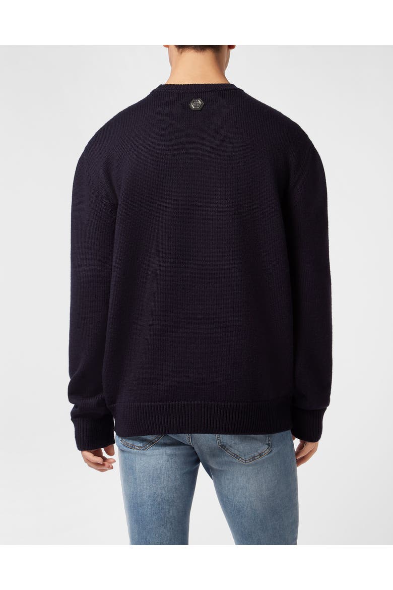 Pullover Round Neck Love Men, Alternate, color, navy