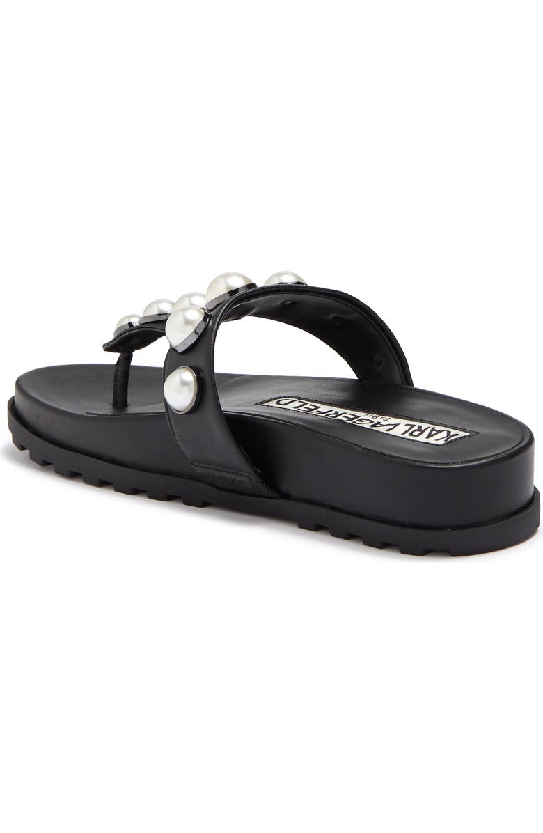 KARL LAGERFELD PARIS Balou Imitation Pearl Flat Sandal, Alternate, color,