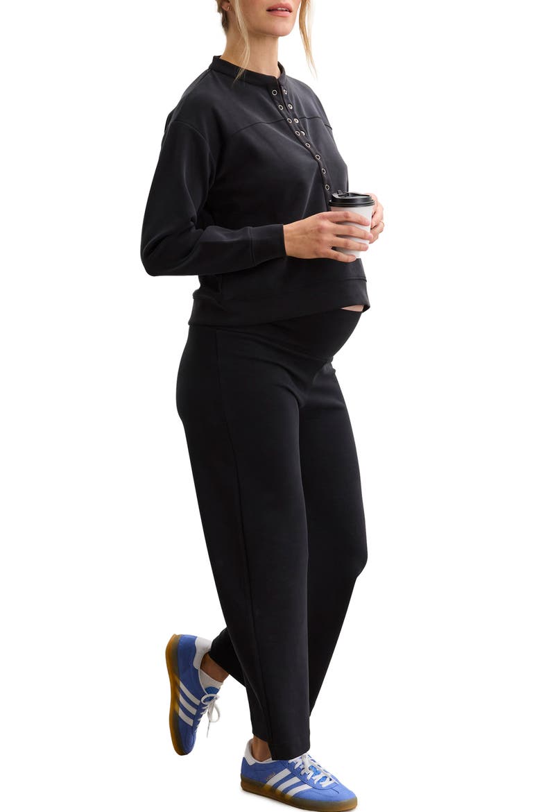 The Cloudease Travel Nursing Pullover, Alternate, color, Washed Black