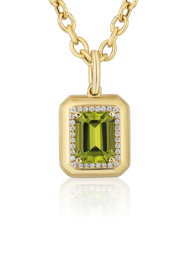 Emerald Cut Pendant Necklace, Alternate, color, BRIGHT GREEN