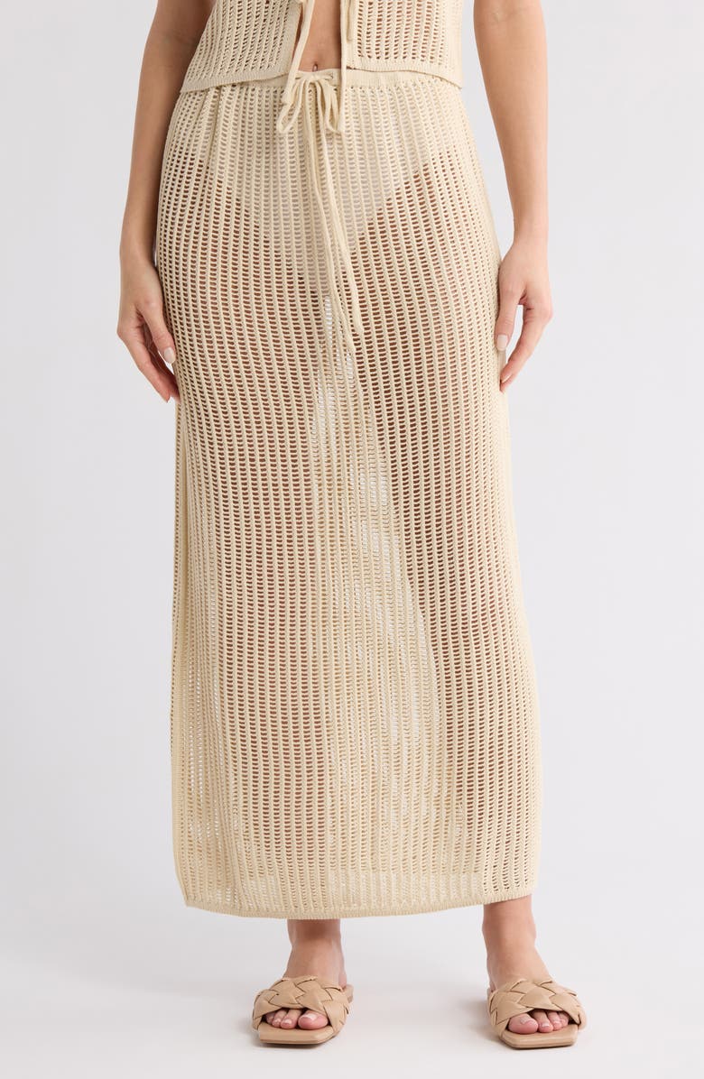 Elan Open Knit Cover-Up Maxi Skirt, Main, color,