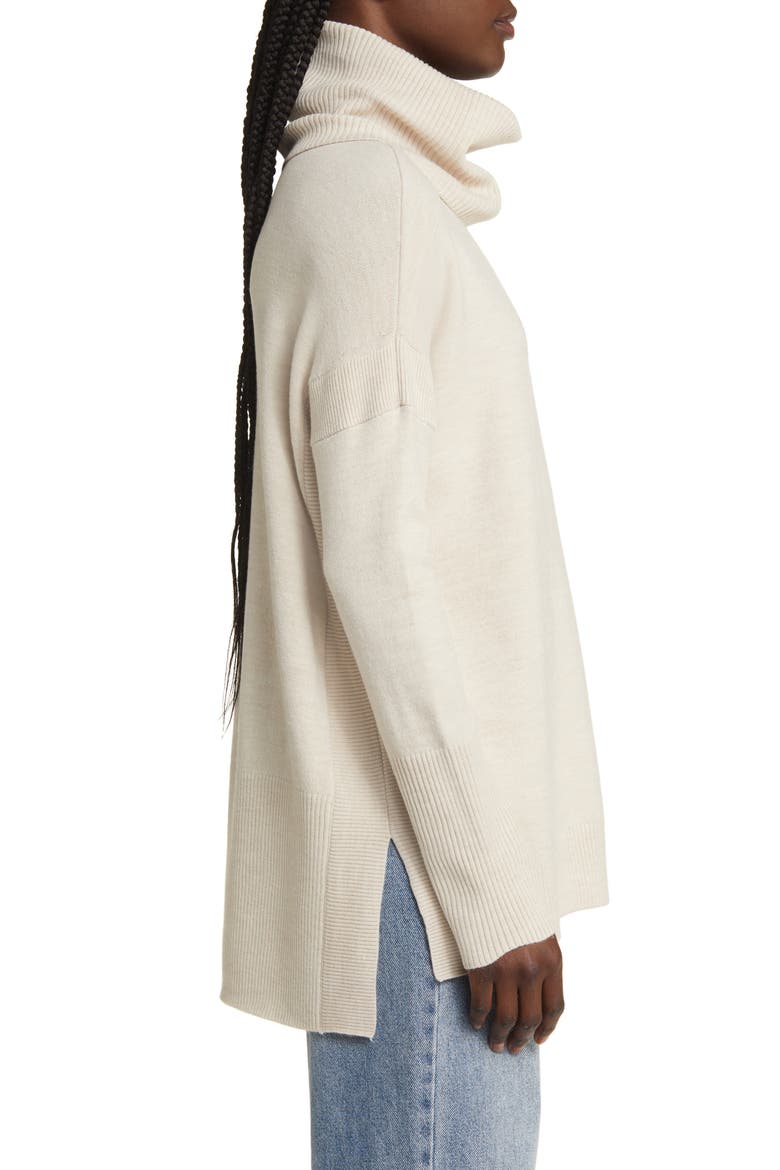 Babysoft Cowl Turtleneck Sweater, Alternate, color, LIGHT OATMEAL