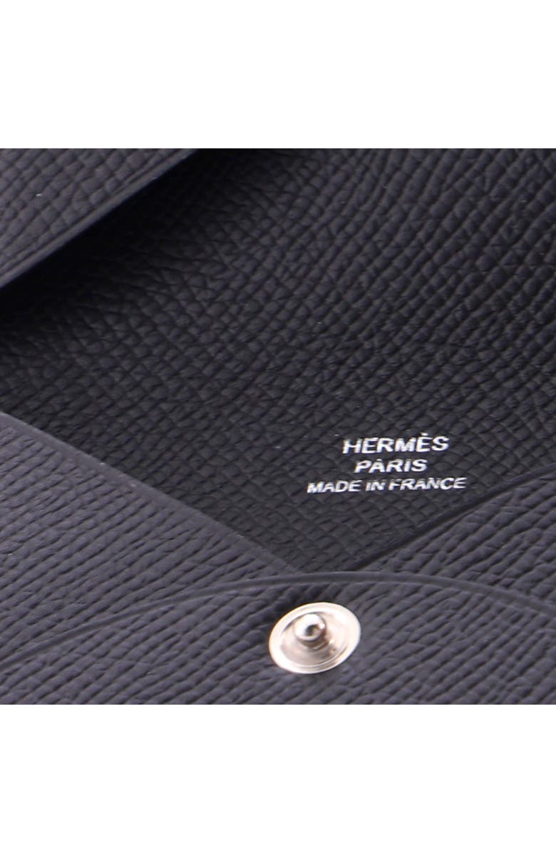 Pre-Owned Hermes Calvi Duo Card Holder Epsom, Alternate, color, Noir