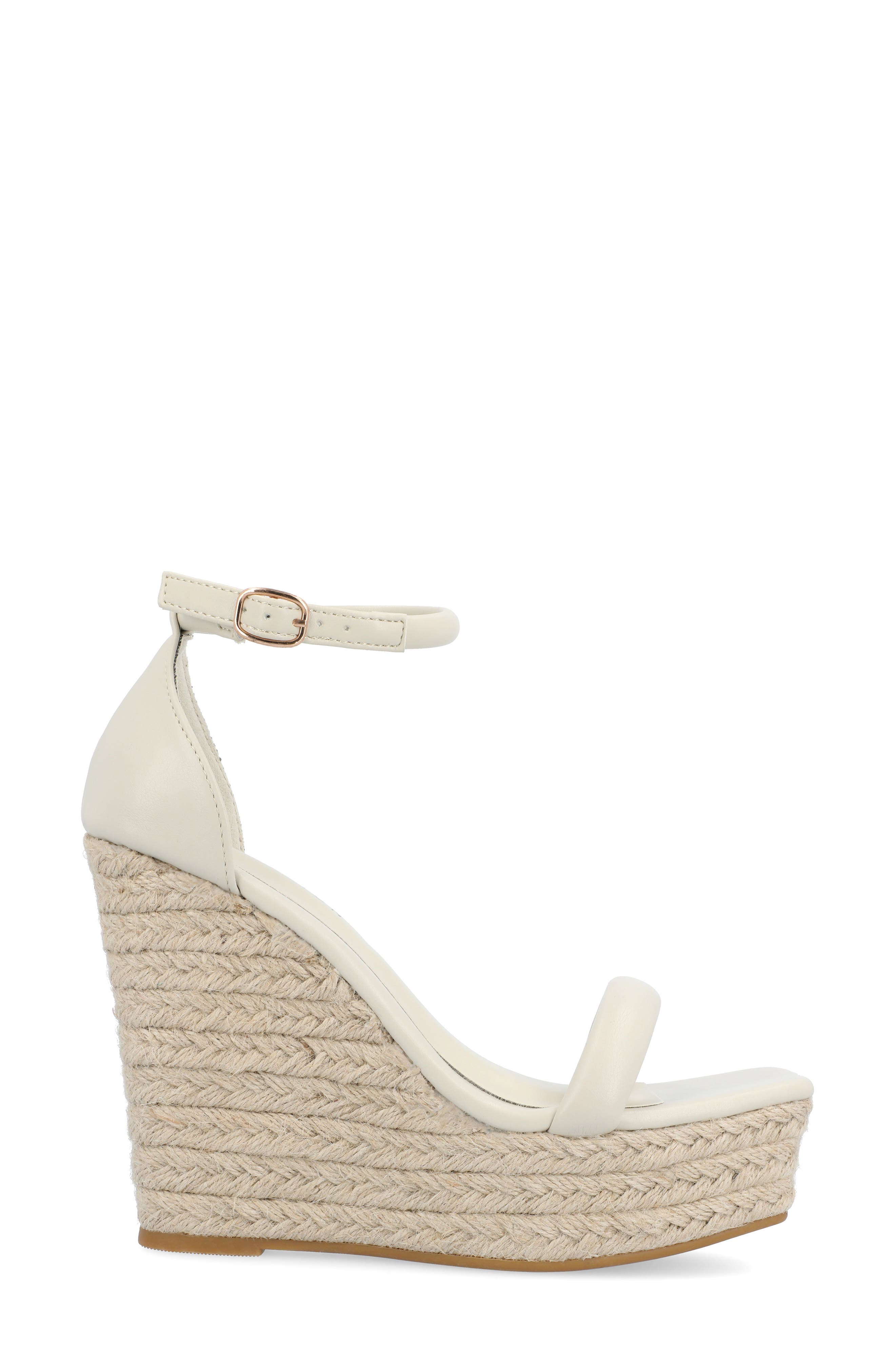 Journee Collection Olesia Espadrille Wedge Platform Sandal, Alternate, color, Bone