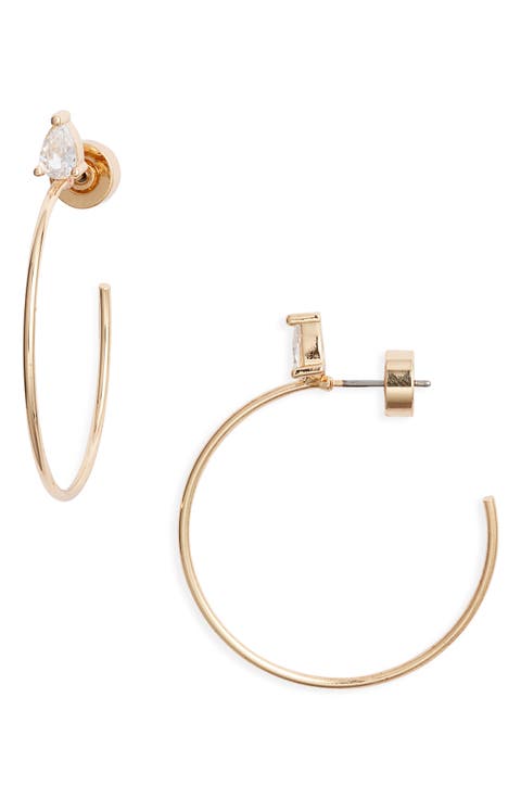 Cubic Zirconia Hoop Earrings