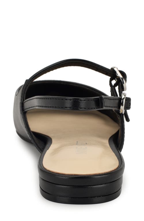 Nine West Daved Pointed Toe Slingback Flat In Black