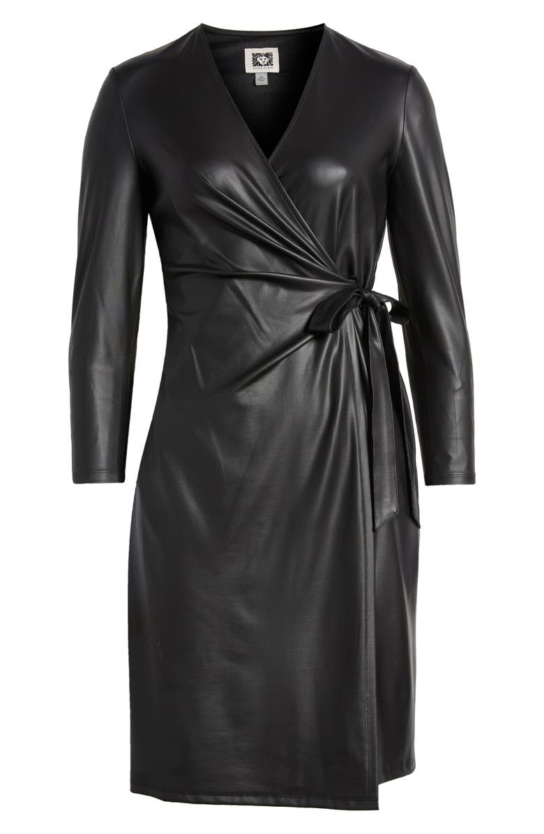 Anne Klein Classic Long Sleeve Faux Wrap Dress, Alternate, color,
