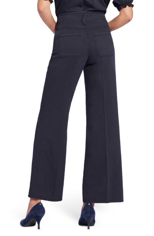 Nydj Teresa Hollywood High Waist Wide Leg Jeans In Overdye Black