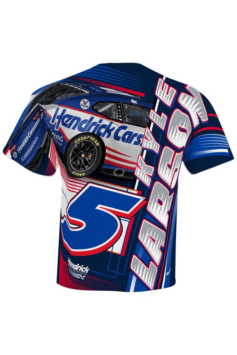 Men's Hendrick Motorsports Team Collection White Kyle Larson HendrickCars.com Sublimated Dynamic Total Print T-Shirt, Alternate, color, White