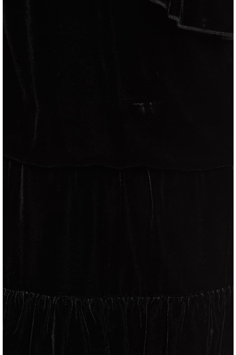Kolda B One-Shoulder Velvet Dress, Alternate, color, CAVIAR