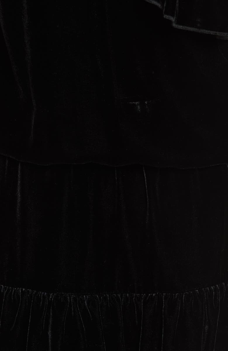 Joie Kolda B One-Shoulder Velvet Dress, Alternate, color, Caviar