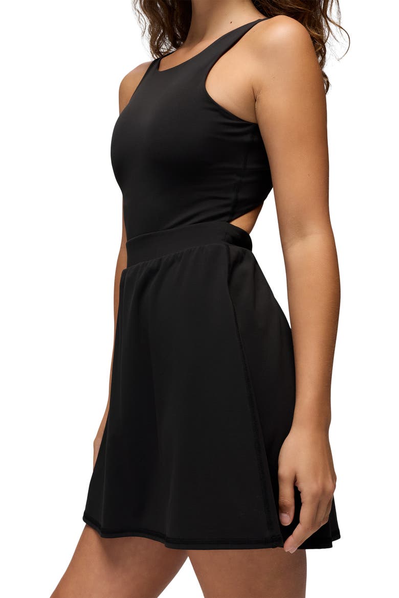 Luxara Balance Sleeveless Fit & Flare Dress, Alternate, color, BLACK