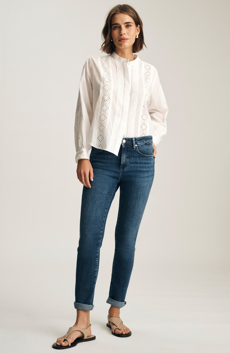 Mavi Jeans Kathleen Mid Waist Slim Boyfriend Jeans, Alternate, color, Dark Brushed Feather