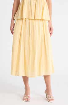 Melrose and Market Clip Dot Midi Skirt