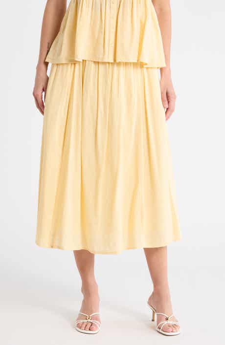 Melrose and Market Clip Dot Midi Skirt