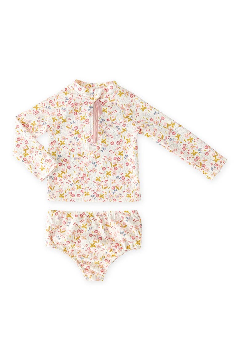 Kids' Floral Print Two-Piece Rashguard Swimsuit, Main, color, FLORET