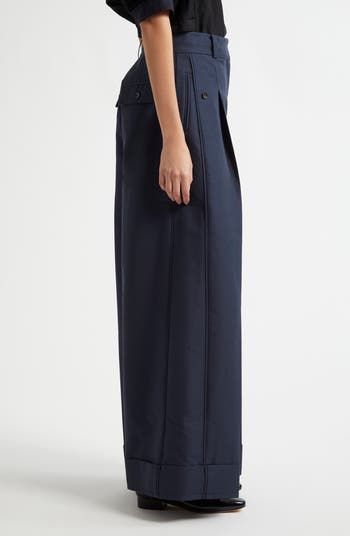Pleated High Waist Extra Wide Leg Pants