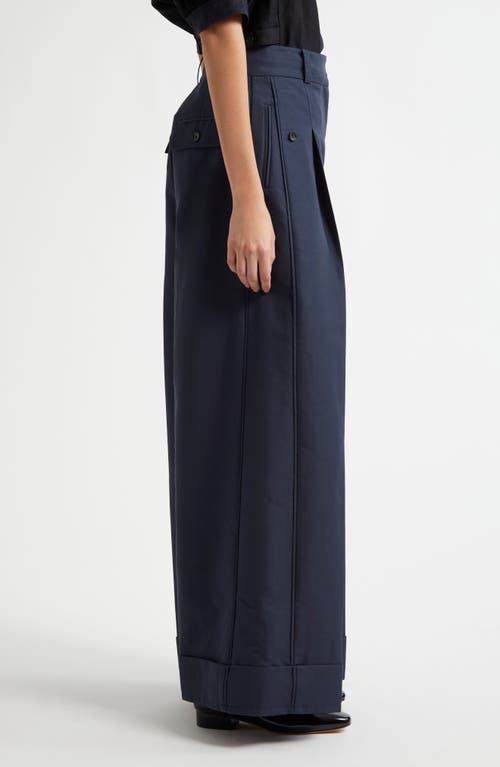 Shop 3.1 Phillip Lim Pleated High Waist Extra Wide Leg Pants In Midnight