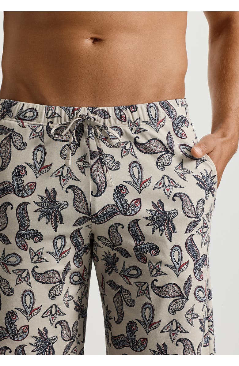 Hanro Night And Day Drawstring Cotton Shorts, Alternate, color, Maritime Paisley