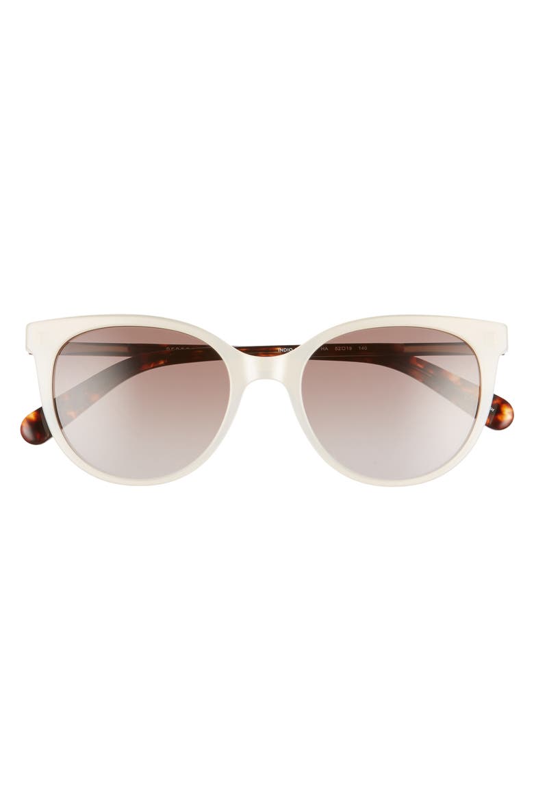 Rebeccca Minkoff Indio 52mm Gradient Cat Eye Sunglasses, Alternate, color, WHITE PEAR/ BROWN