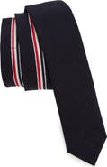 Thom Browne Grosgrain Trim Wool Tie