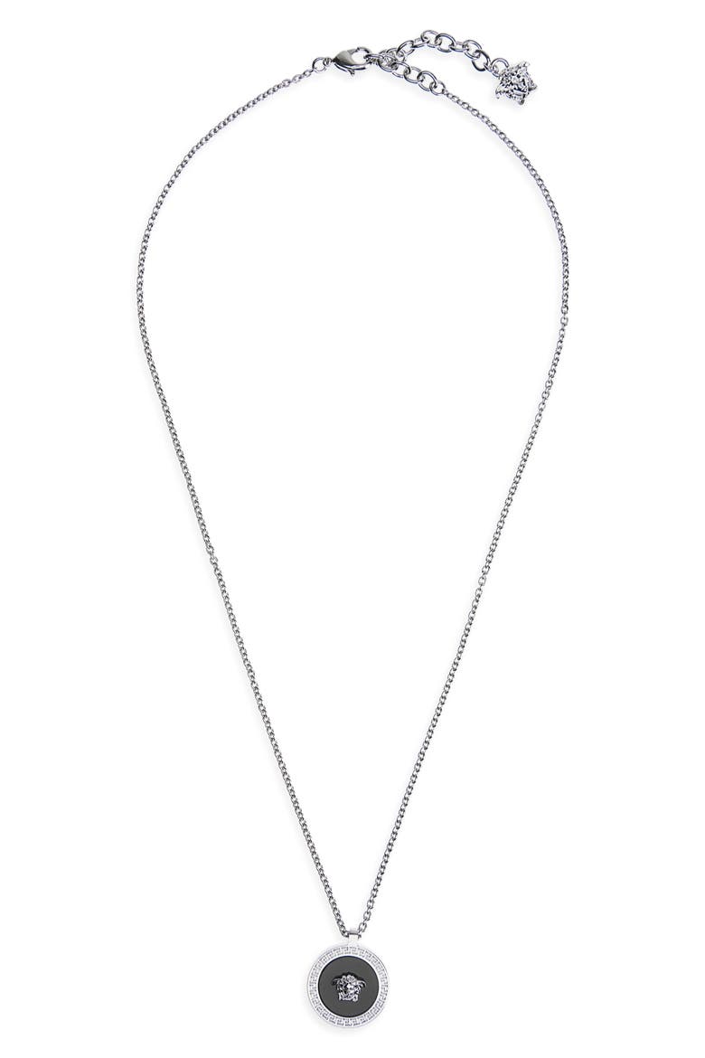 Medusa Head Pendant Necklace, Main, color, PALLADIUM BLACK