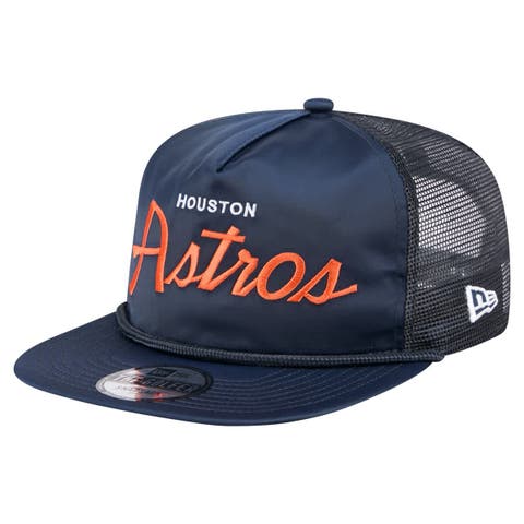 Men's New Era Navy Houston Astros Retro Satin Script Golfer Adjustable Hat
