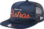 New Era Men's New Era Navy Houston Astros Retro Satin Script Golfer Adjustable Hat