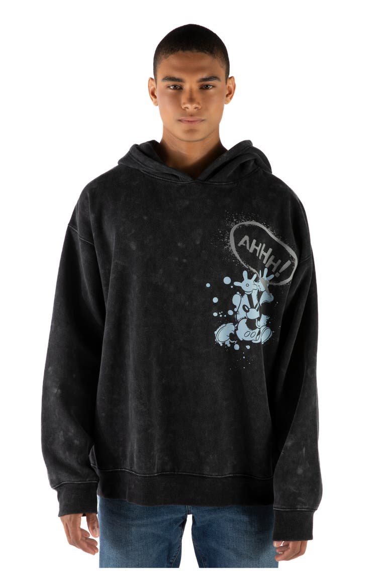 Mickey Mouse Fleece Pullover Hoodie, Alternate, color, Mickey Black Blue