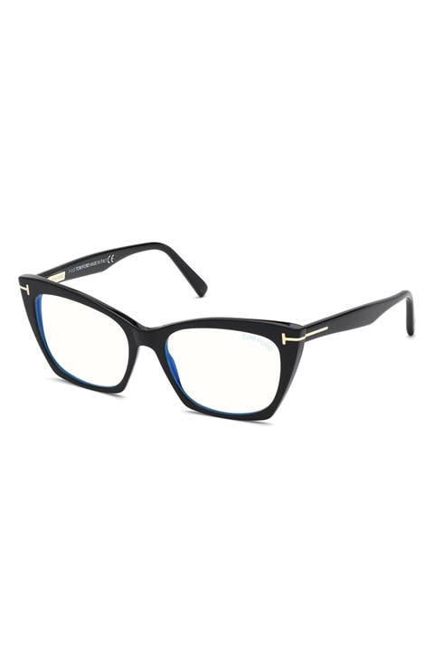 54mm Blue Cat Eye Light Blocking Glasses
