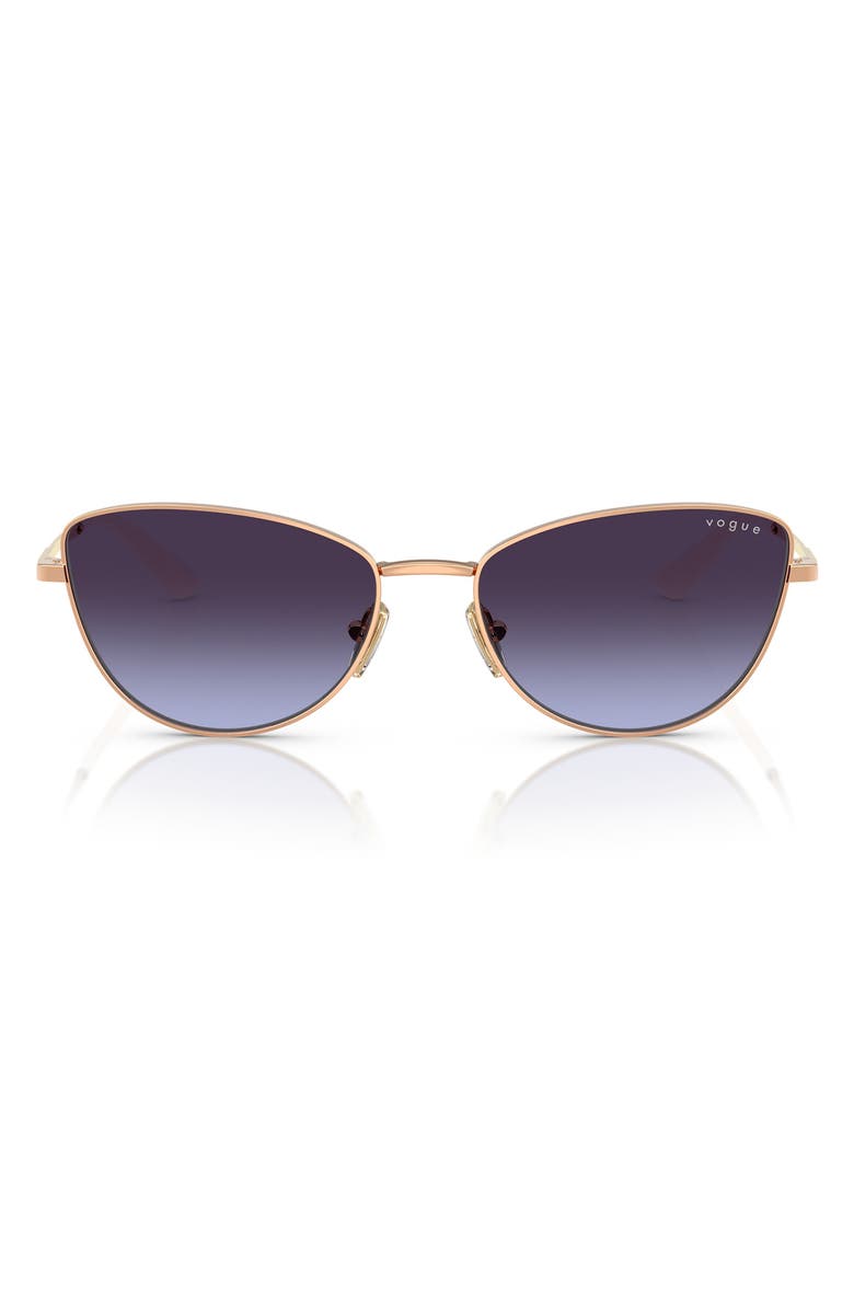 VOGUE 56mm Polarized Butterfly Sunglasses, Main, color, Rose Gold