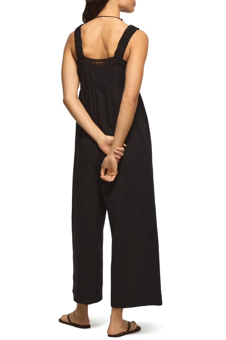 Lace Yoke Jumpsuit, Alternate, color, CAVIAR