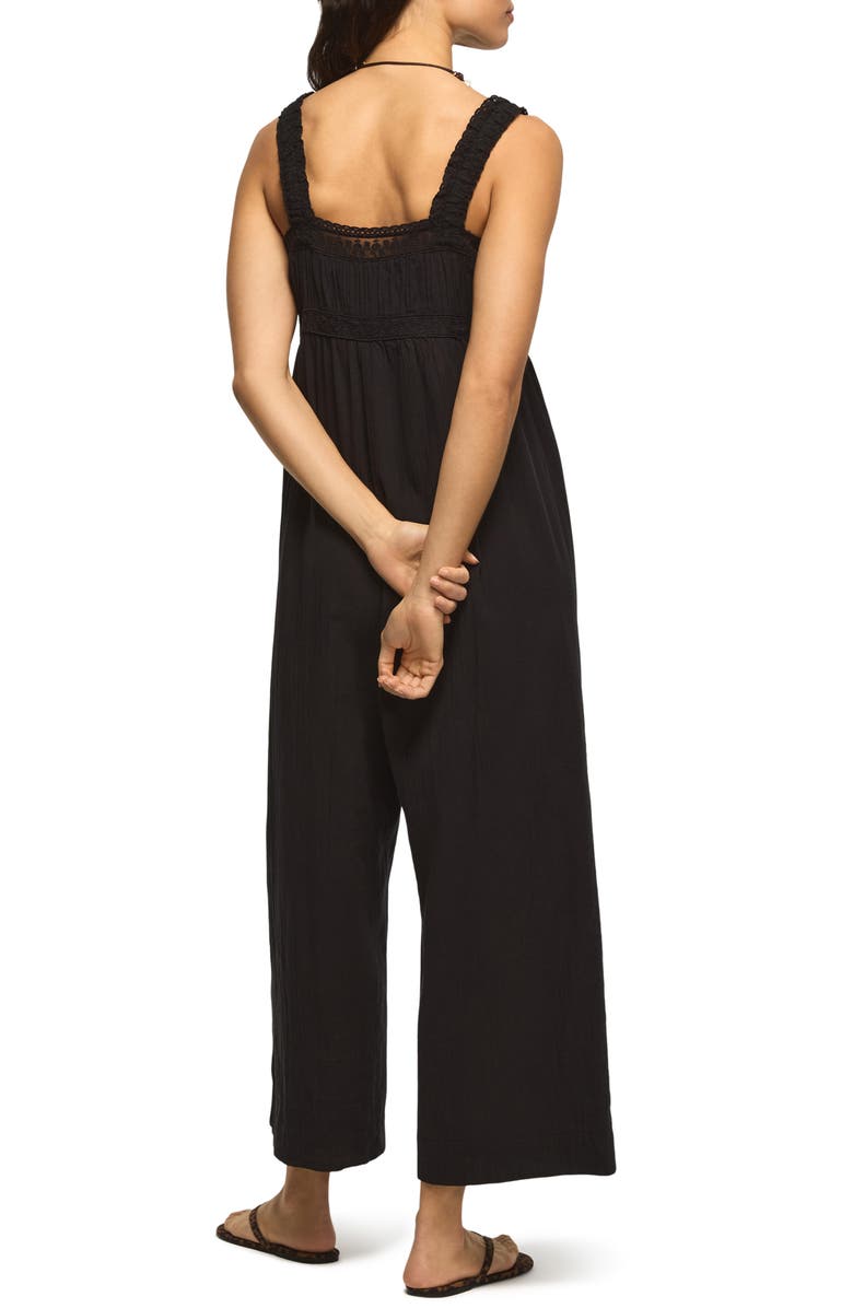 Lucky Brand Lace Yoke Jumpsuit, Alternate, color, Caviar