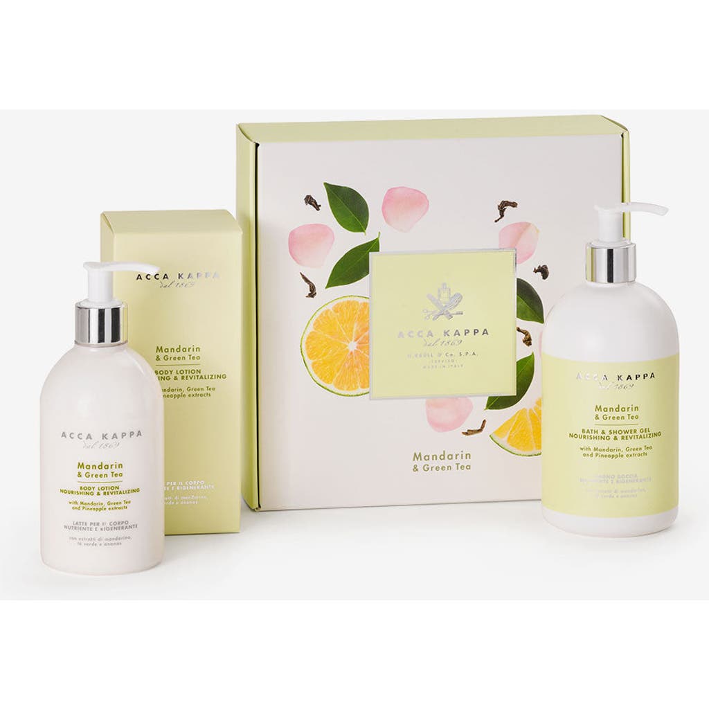 Acca Kappa Mandarin & Green Tea Shower Gel & Body Lotion Gift Set In White