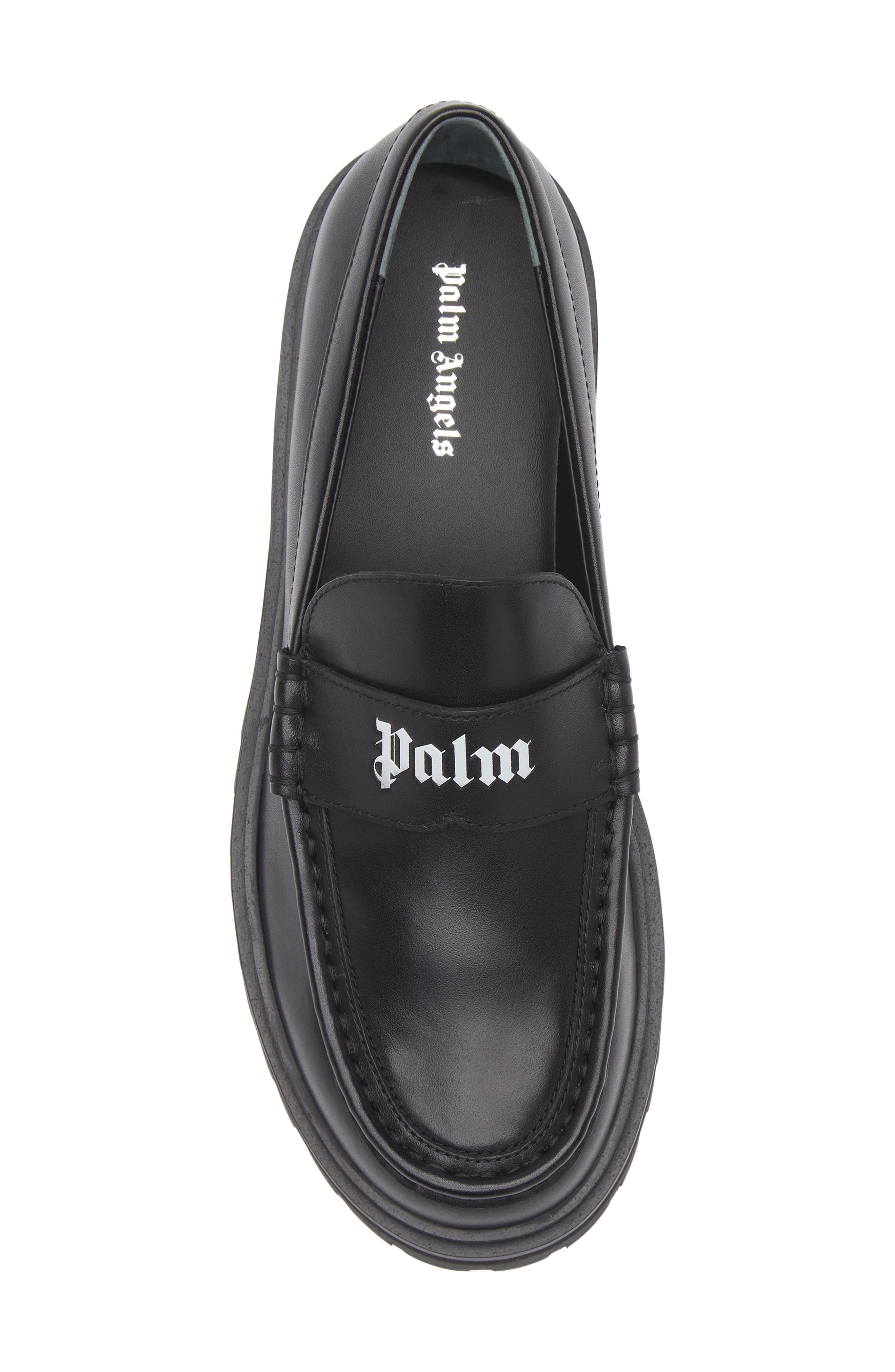 Palm Angels Logo Mismatched Loafer, Alternate, color, Black