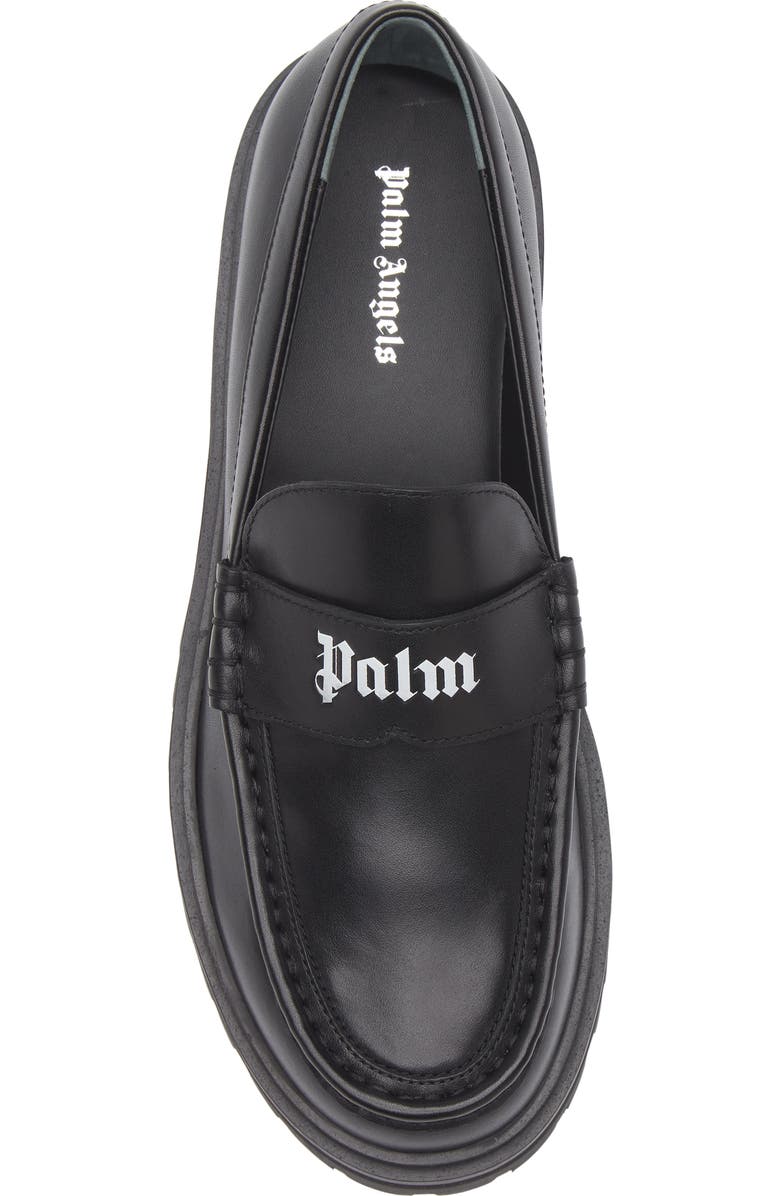 Palm Angels Logo Mismatched Loafer, Alternate, color, Black