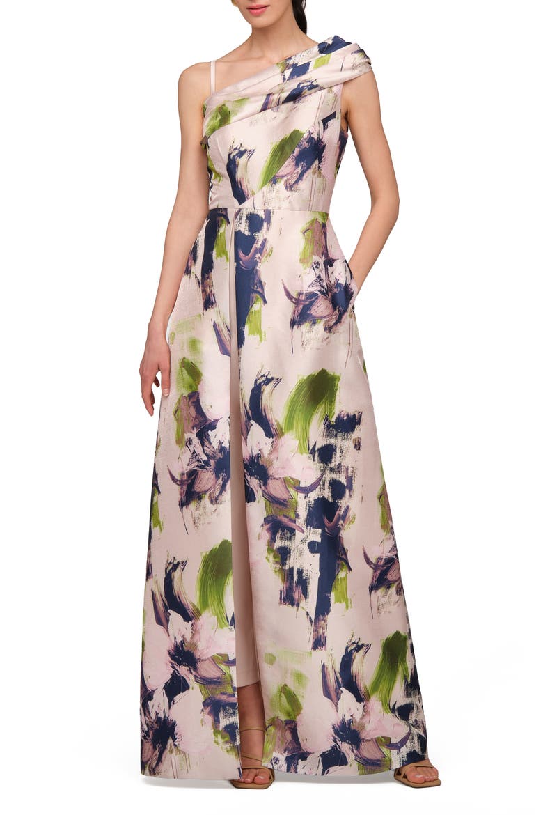 Whitely Floral Print Maxi Jumpsuit, Main, color, CHAMPAGNE MULTI