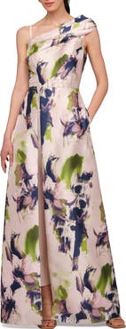 Kay Unger Whitely Floral Print Maxi Jumpsuit
