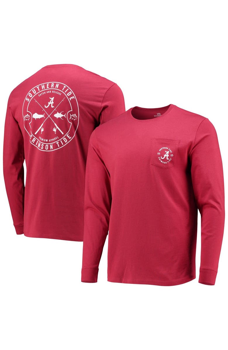 Southern Tide Men's Southern Tide Crimson Alabama Crimson Tide Catch and Release Long Sleeve T-Shirt, Alternate, color, 