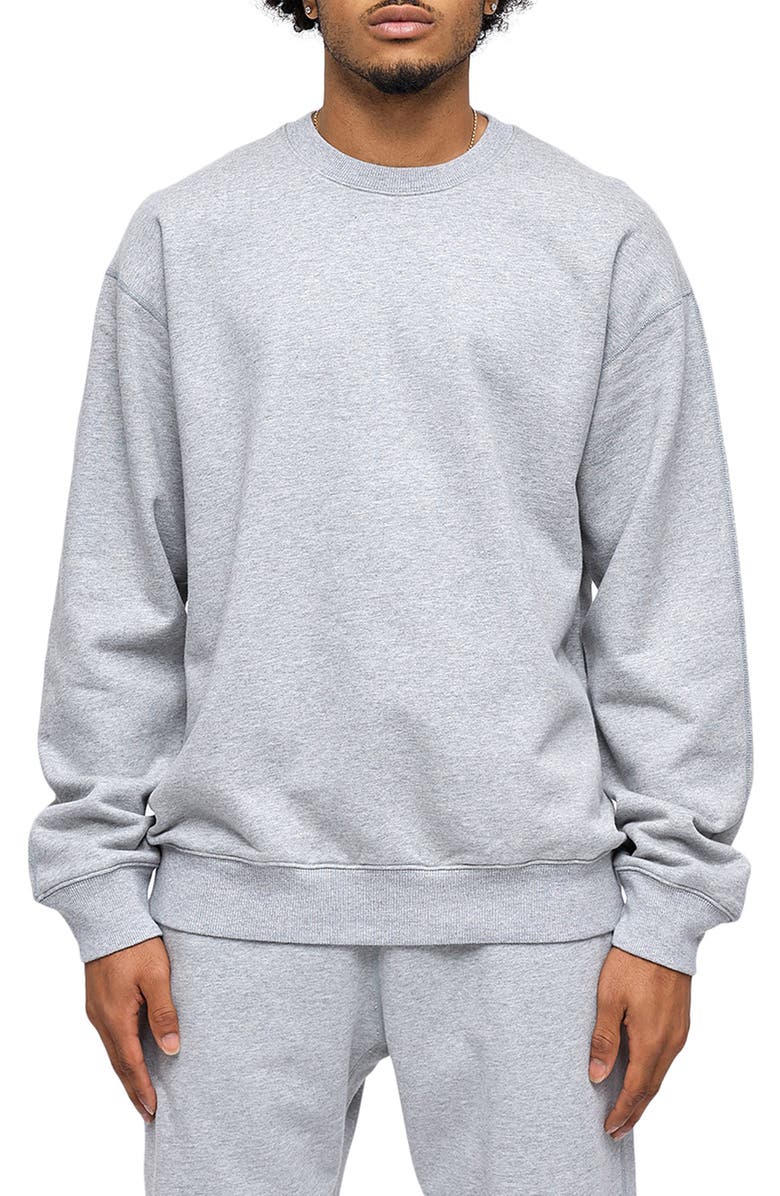 Reigning Champ Midweight Terry Relaxed Crewneck Sweatshirt, Main, color, Heather Gy
