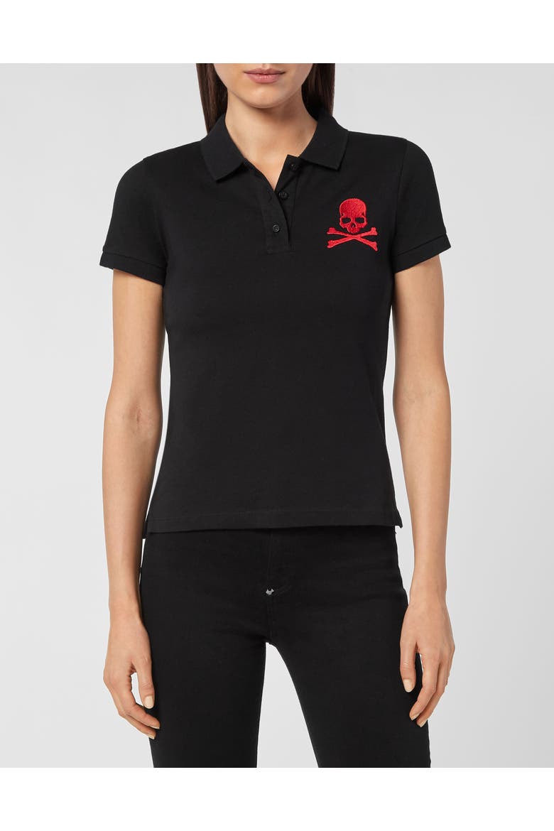 Polo Shirt Ss Women, Main, color, black