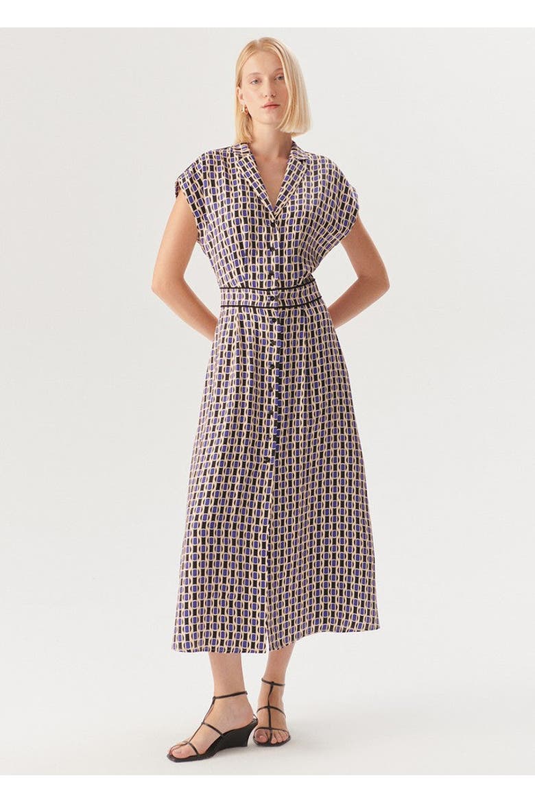 Aitana Midi Dress, Main, color, Blue Patterned