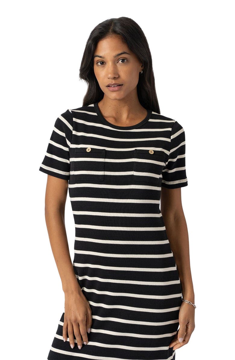 Saint + Sofia Helena T-Shirt Dress, Alternate, color, Black