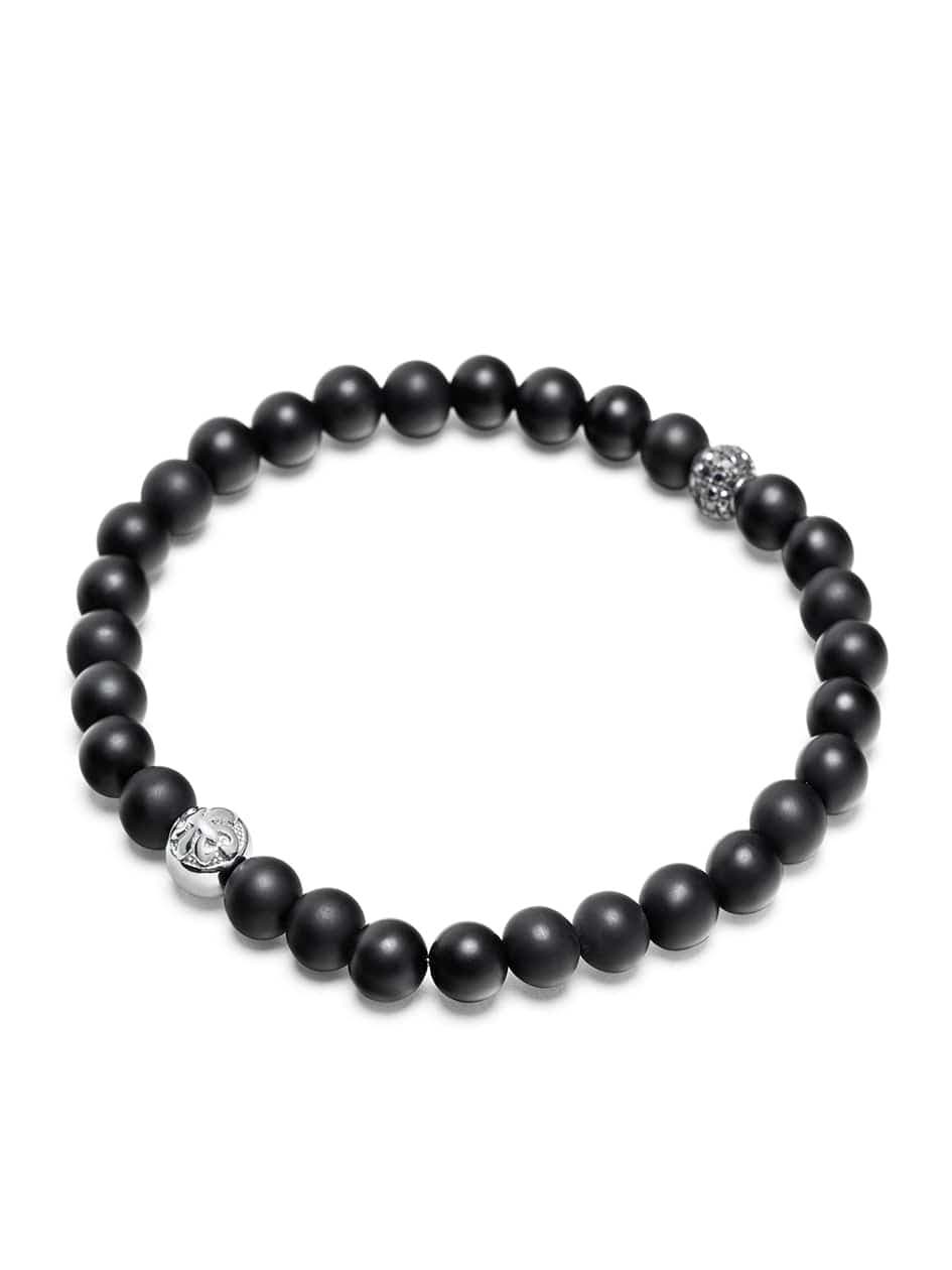 Nialaya Black Diamond Wristband With Onyx (Men) | Nordstrom