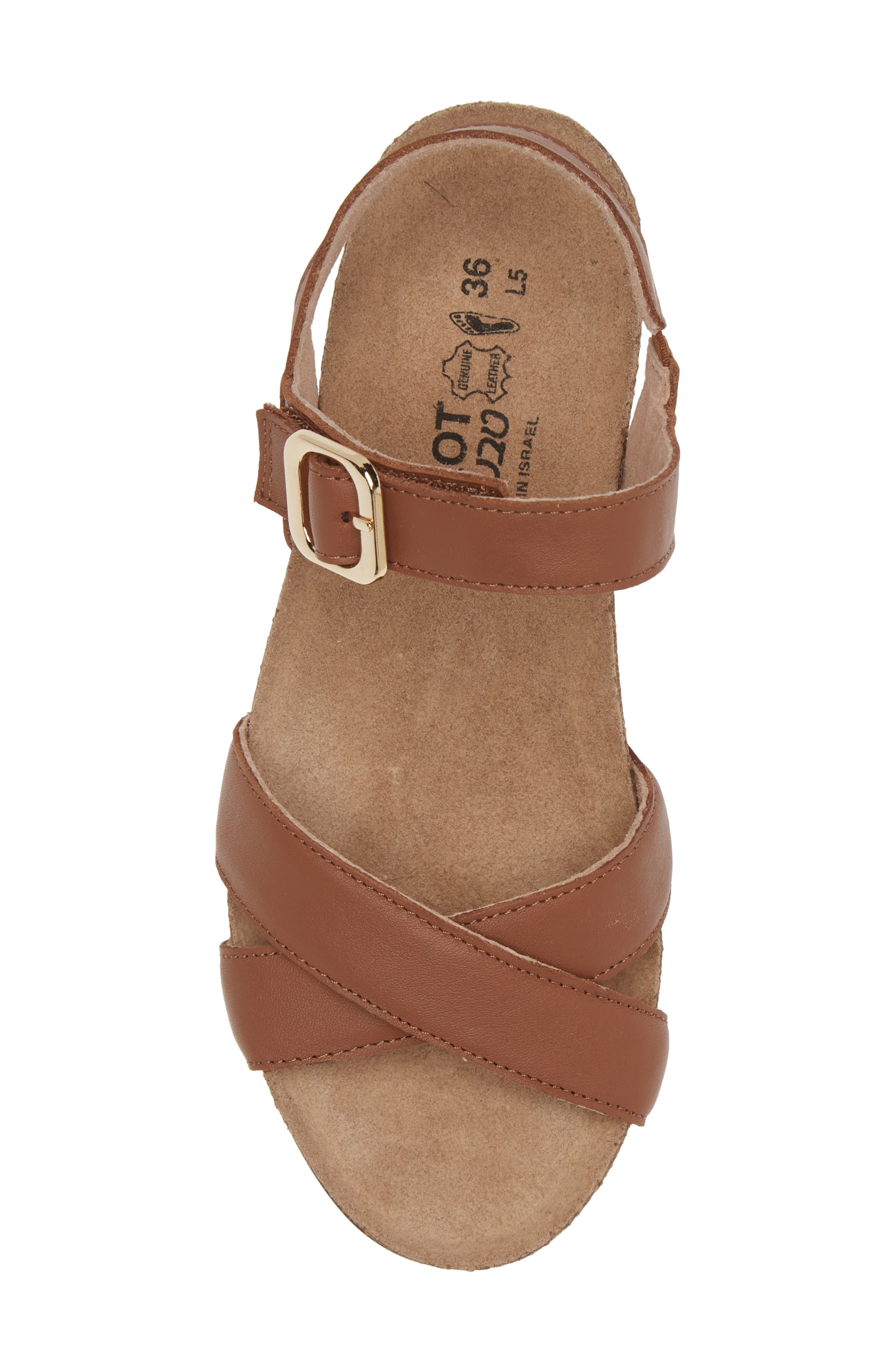 Throne Wedge Sandal, Alternate, color, CARAMEL LEATHER