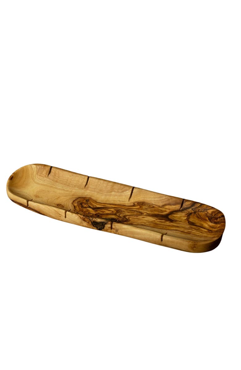 Gharyan Stoneware Olive Wood Bread Slicing Board, Alternate, color, Natural