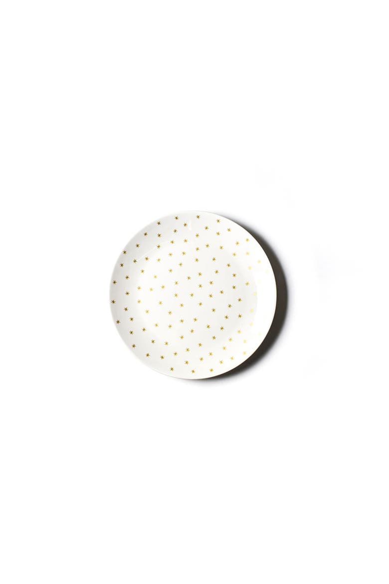 Gold Stars Dinner Plate, Main, color, White