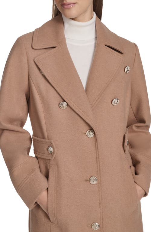 Kenneth Cole New York Notch Lapel Military Coat In Brown