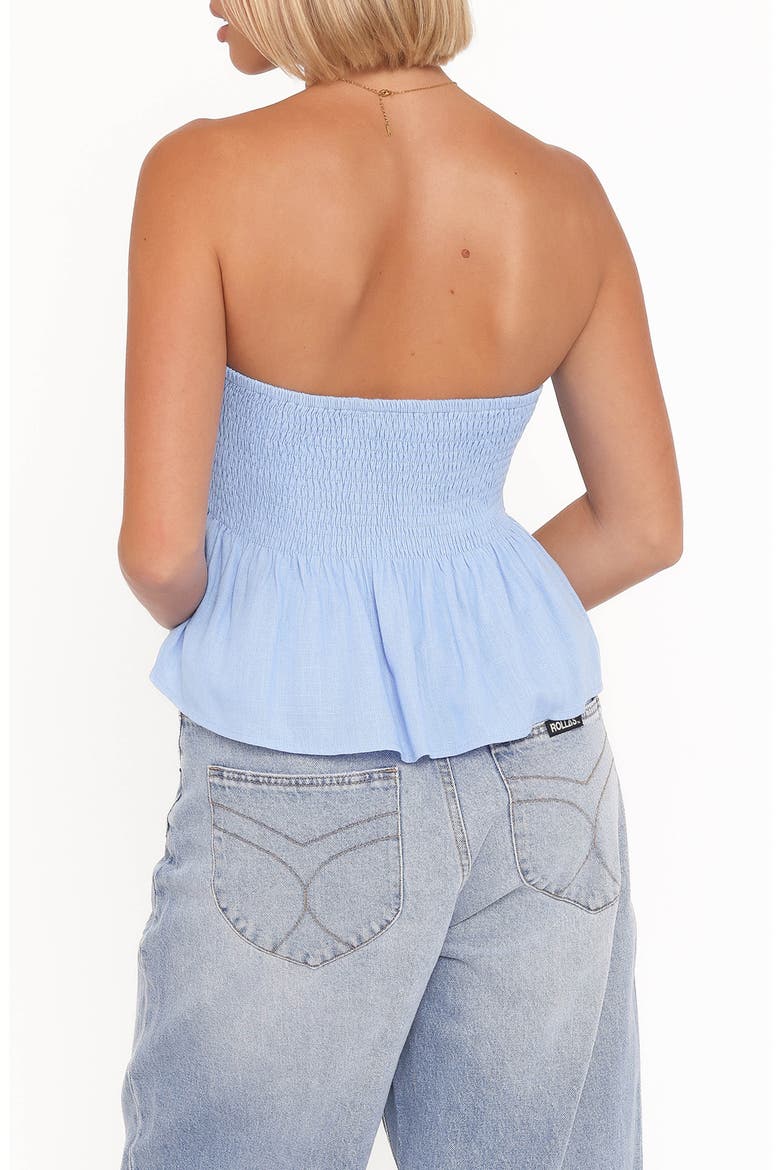 Cagnes Pintuck Pleat Strapless Top, Alternate, color, BLUE